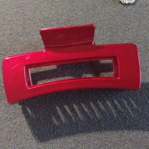 Red Plastic Hair Claw Clip